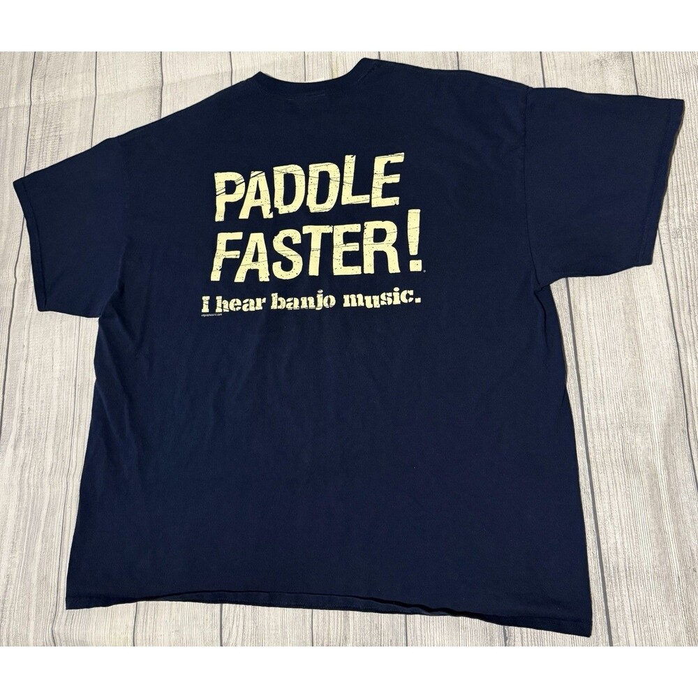 Gauley River WV Graphic T Shirt Size 2XL Paddle Faster I Hear Banjos Rare HTF